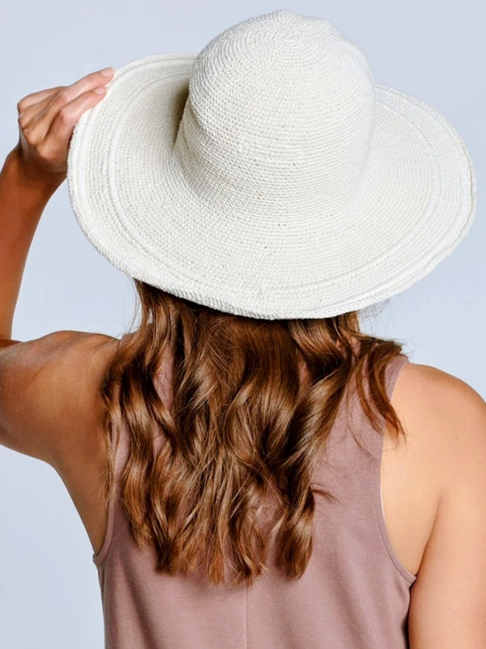 San Diego Hat Company Cream Wide Brim Straw Sun Hat
